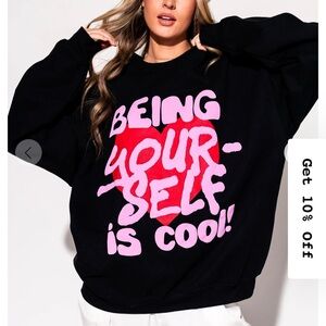 NWOT Dressed in LALA black pullover S/M